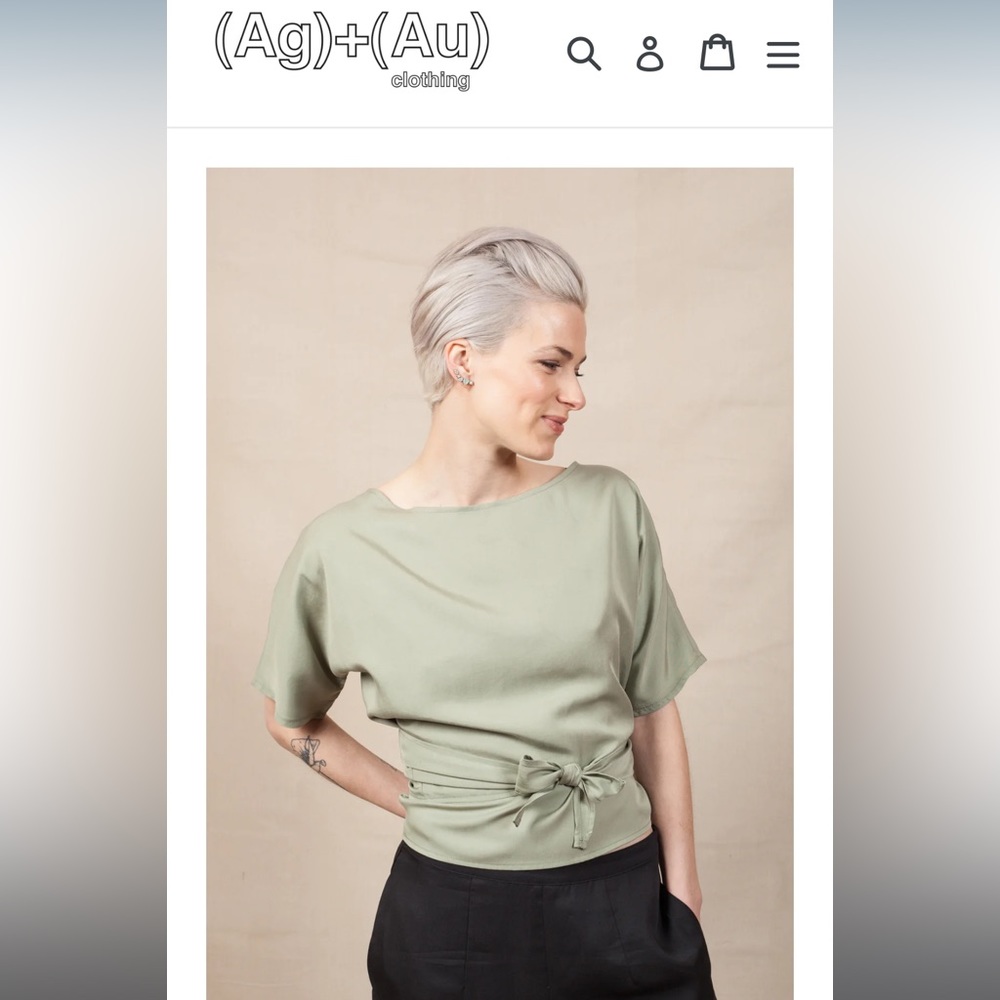 Silver and Gold - beautiful local made wrap blouse